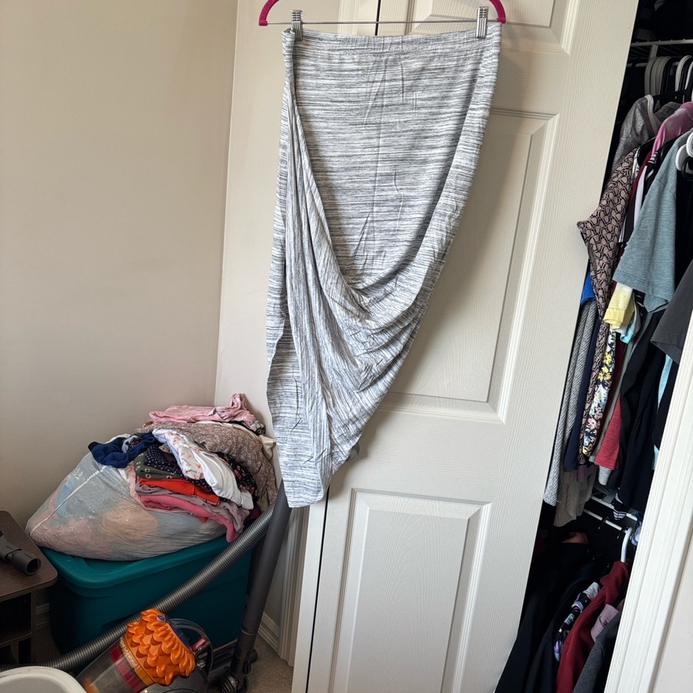 Reitmans Light Gray Asymmetrical Draped Skirt